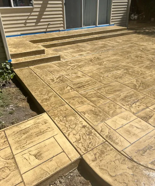 Decorative Stamped Concrete Patio And Walkway in Renton 